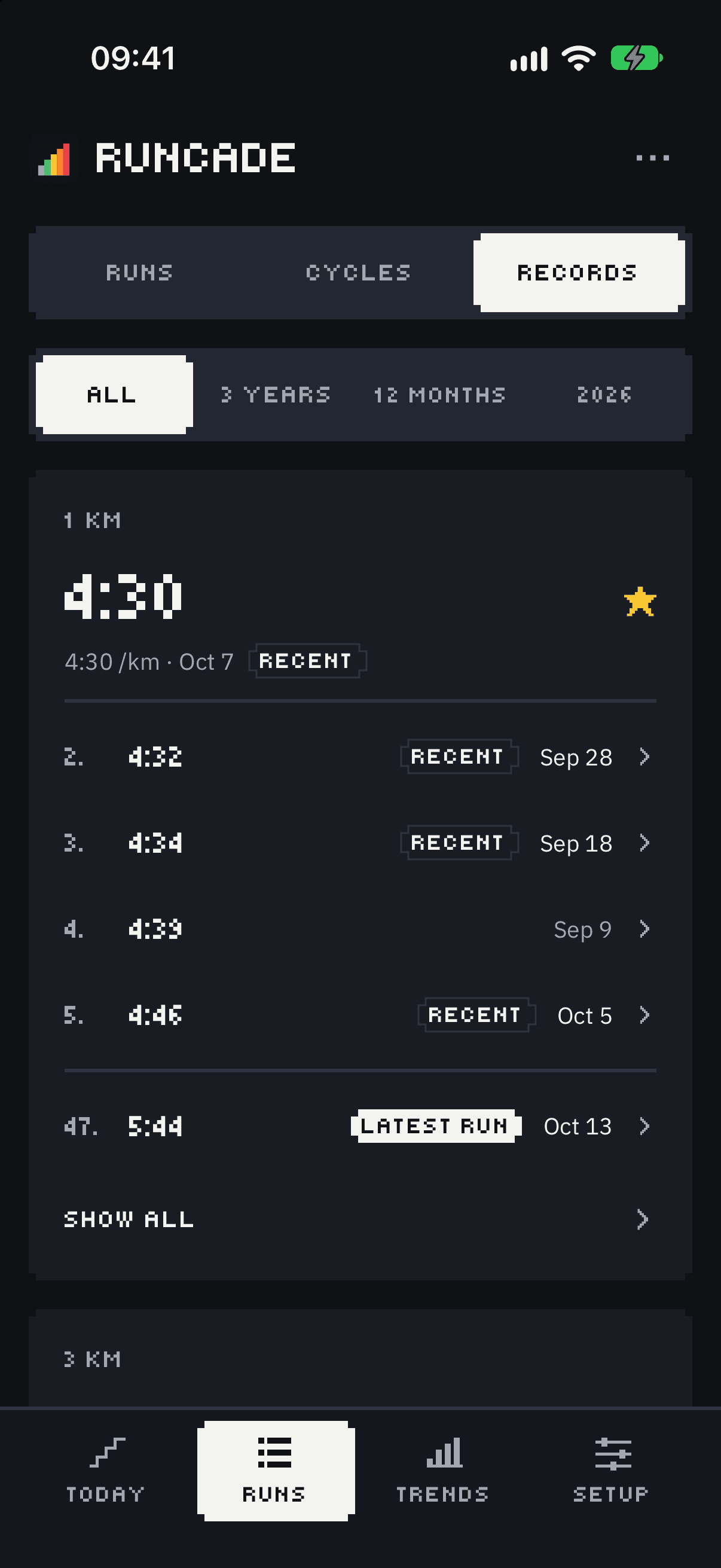 Personal bests